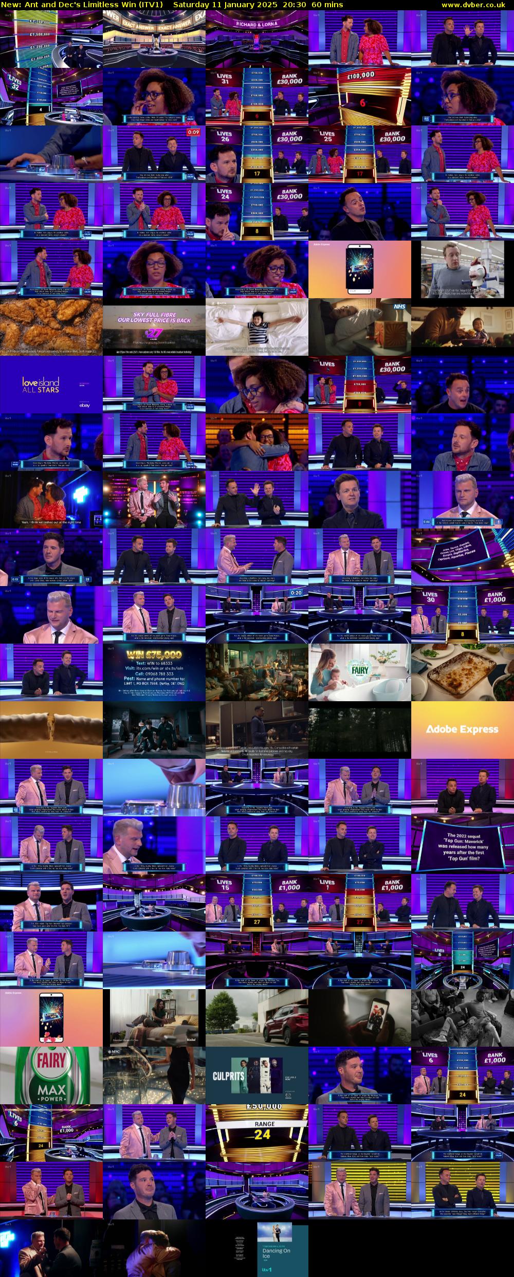Ant and Dec's Limitless Win (ITV1) Saturday 11 January 2025 20:30 - 21:30
