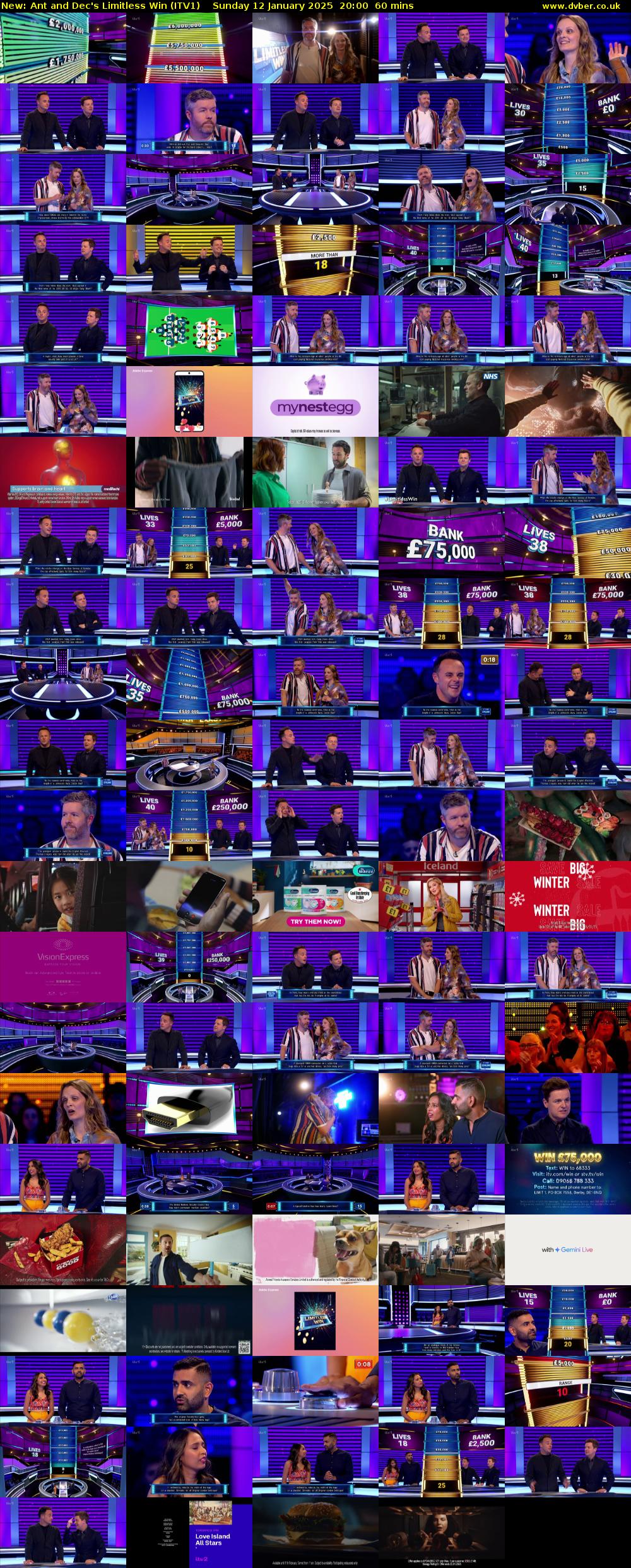 Ant and Dec's Limitless Win (ITV1) 202501122000