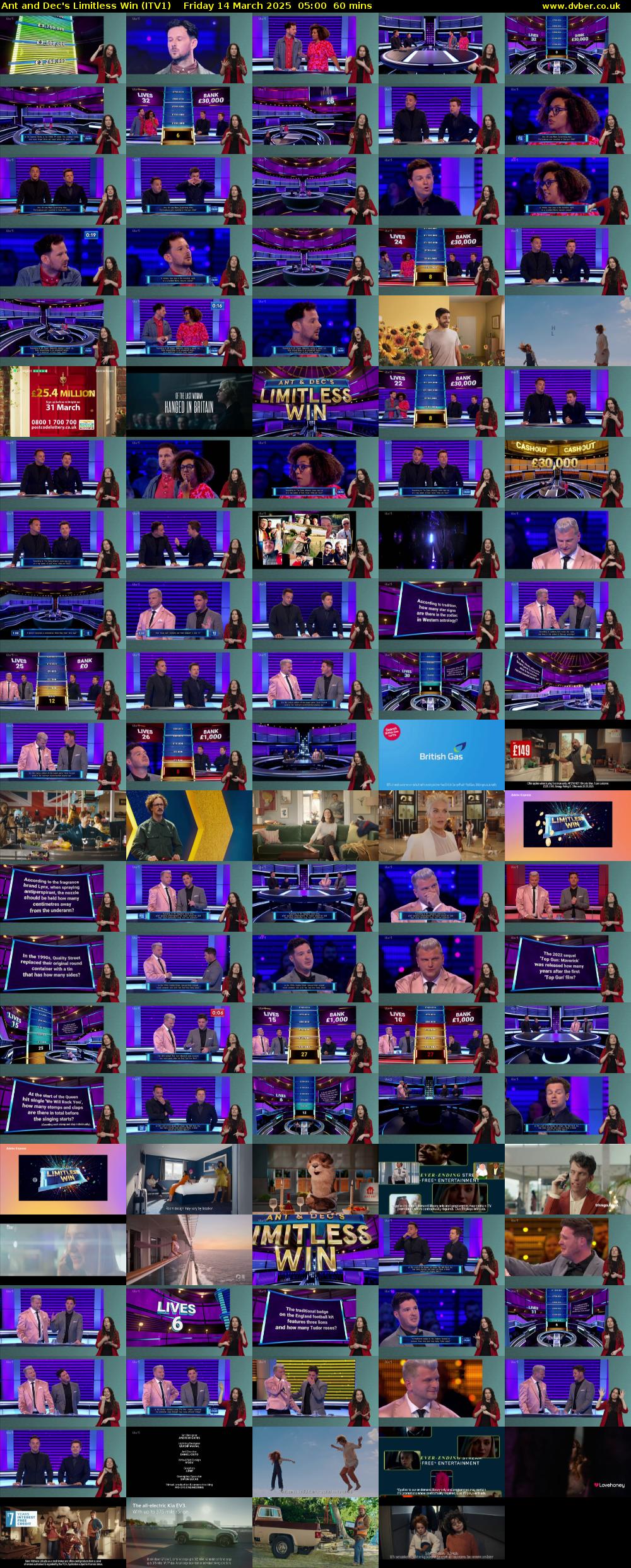Ant and Dec's Limitless Win (ITV1) Friday 14 March 2025 05:00 - 06:00