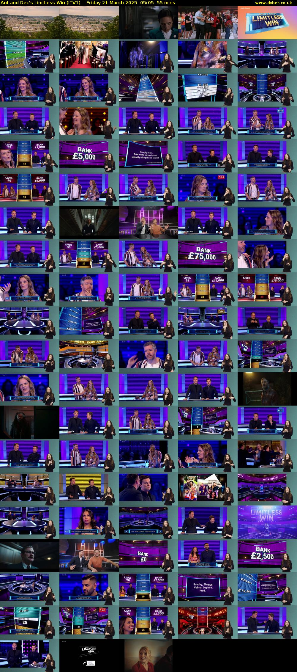 Ant and Dec's Limitless Win (ITV1) Friday 21 March 2025 05:05 - 06:00
