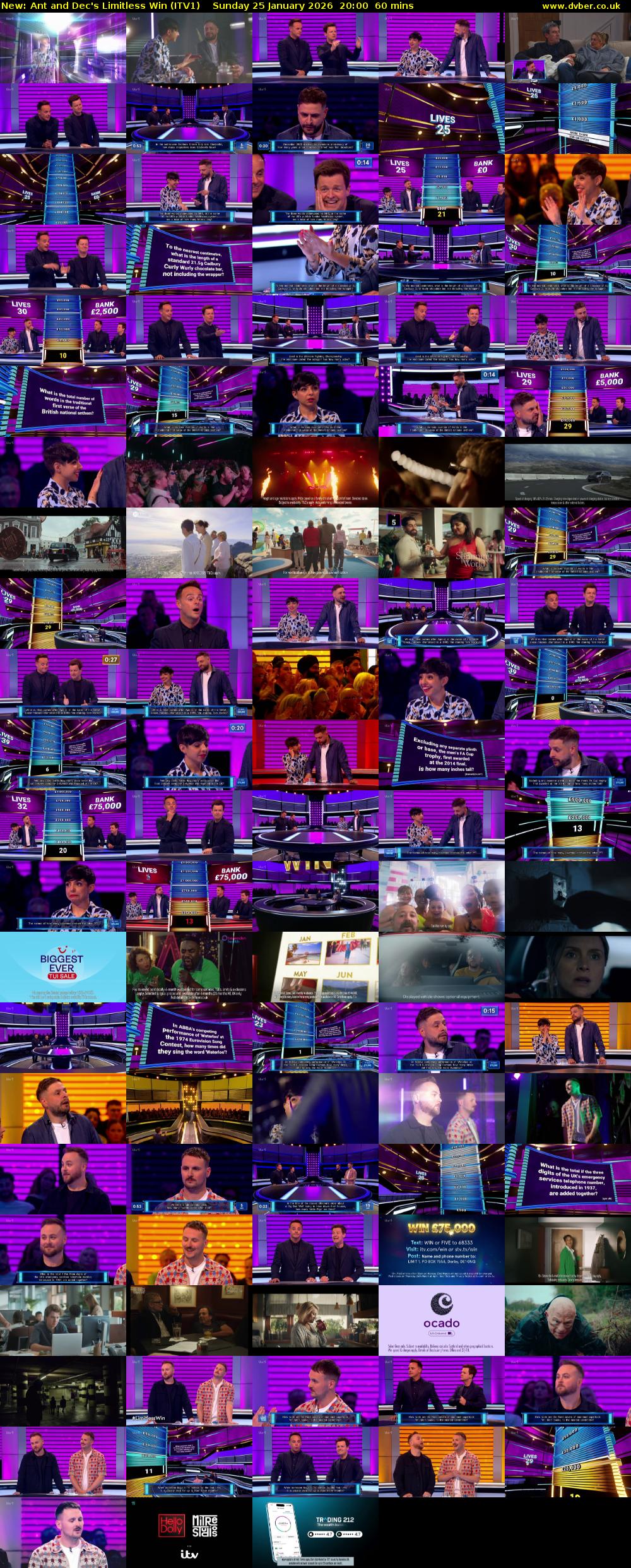 Ant and Dec's Limitless Win (ITV1) Sunday 25 January 2026 20:00 - 21:00