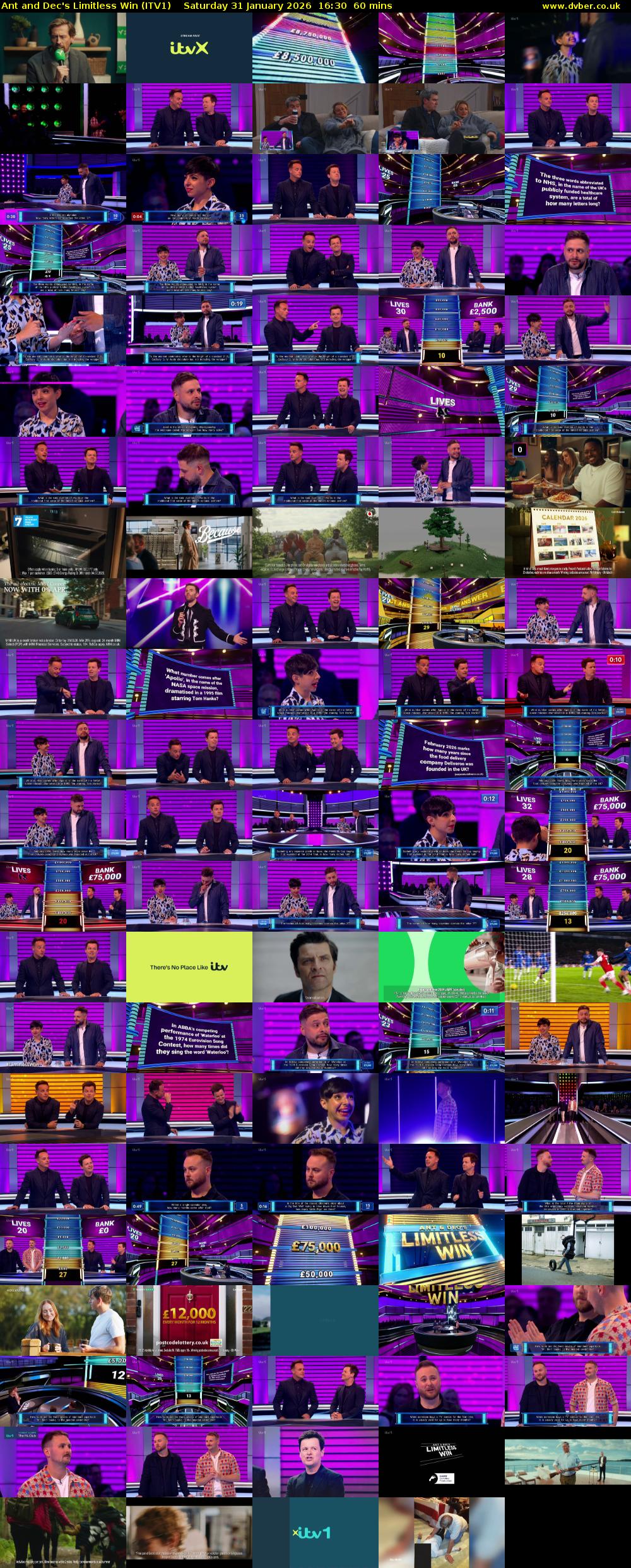 Ant and Dec's Limitless Win (ITV1) Saturday 31 January 2026 16:30 - 17:30