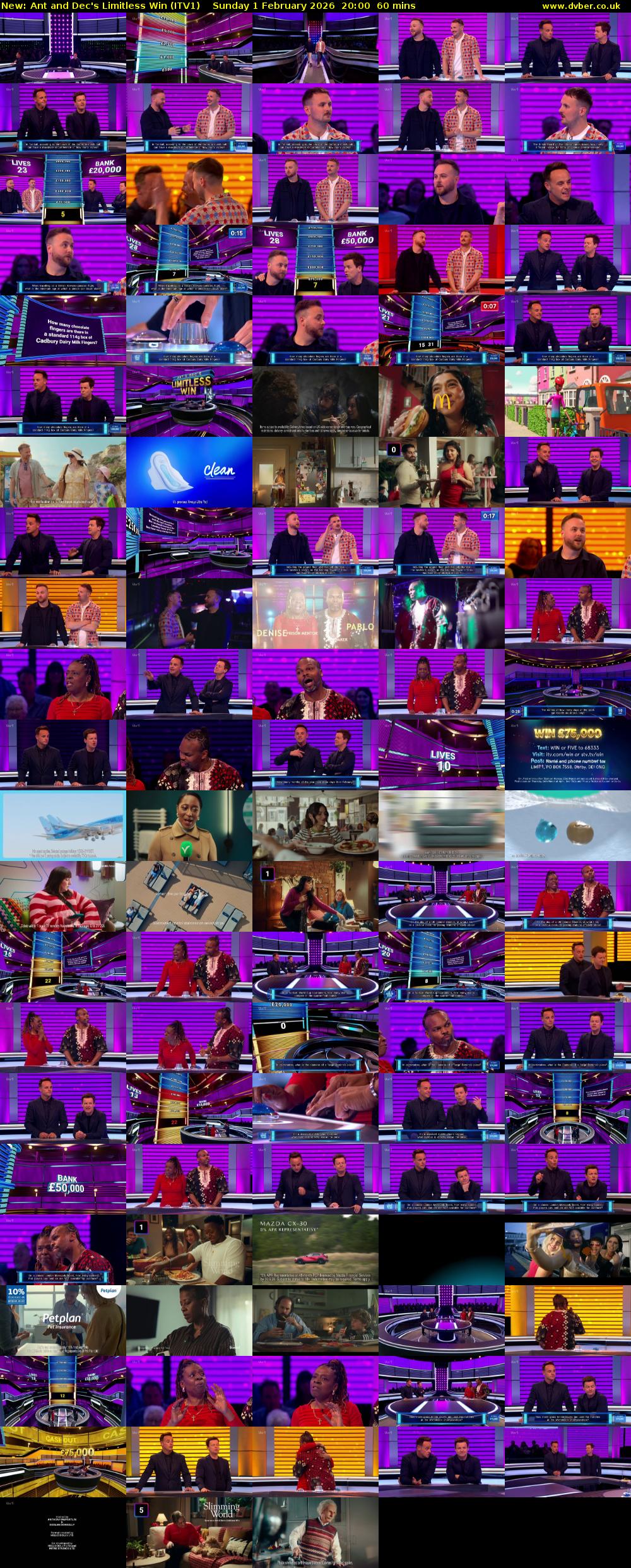 Ant and Dec's Limitless Win (ITV1) Sunday 1 February 2026 20:00 - 21:00