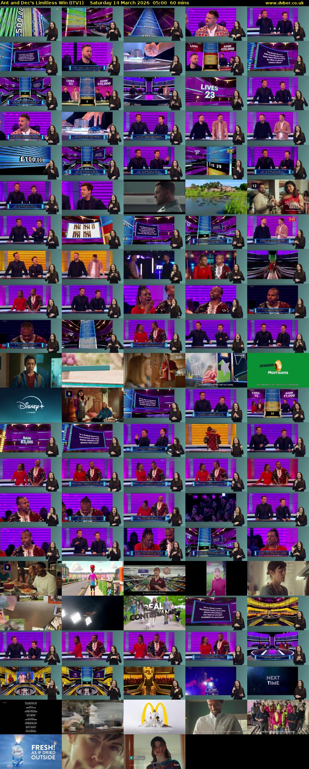 Ant and Dec's Limitless Win (ITV1) Saturday 14 March 2026 05:00 - 06:00