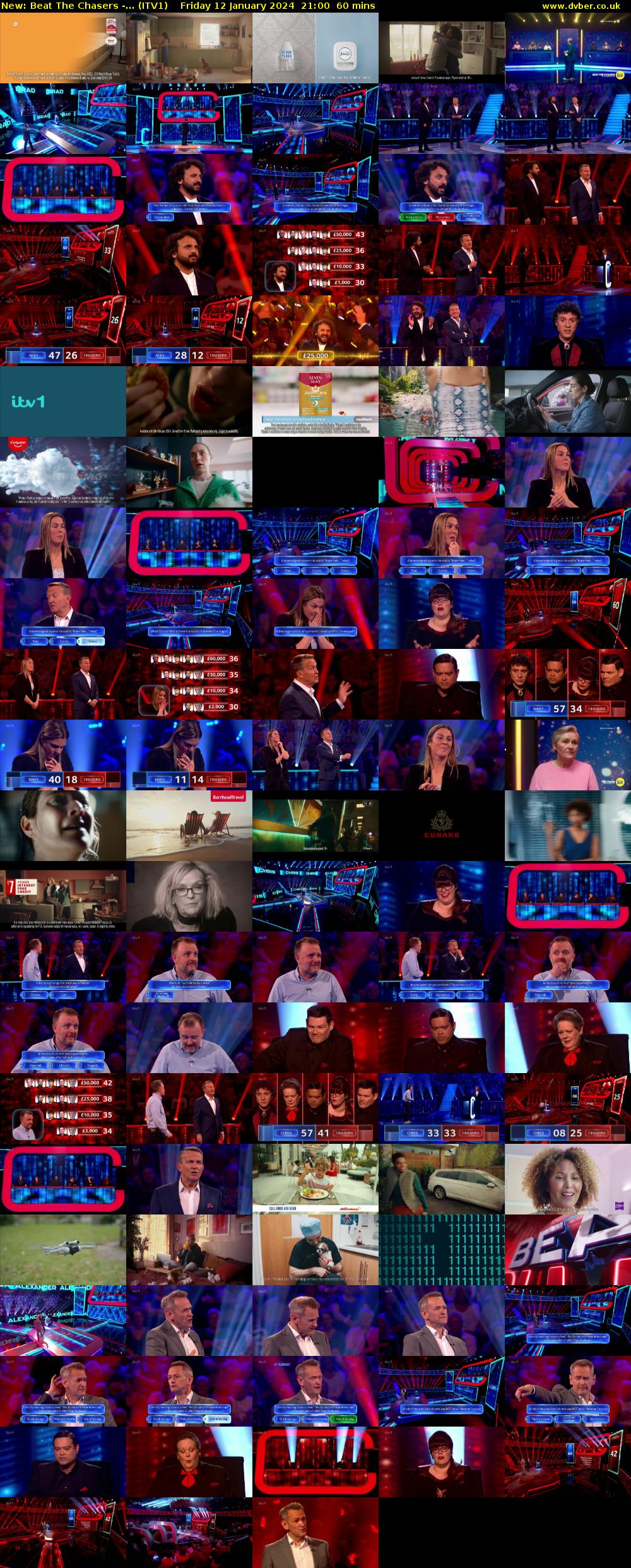 Beat The Chasers -... (ITV1) Friday 12 January 2024 21:00 - 22:00