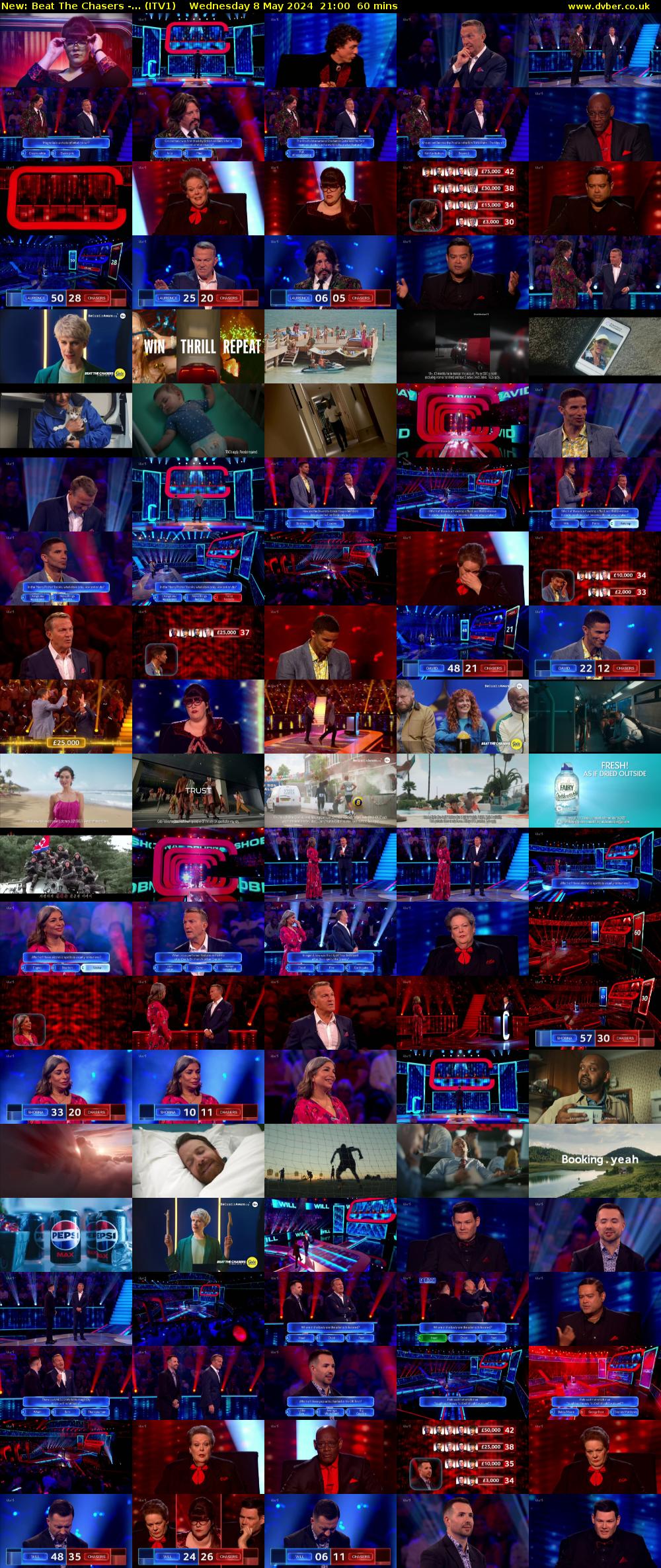 Beat The Chasers -... (ITV1) Wednesday 8 May 2024 21:00 - 22:00