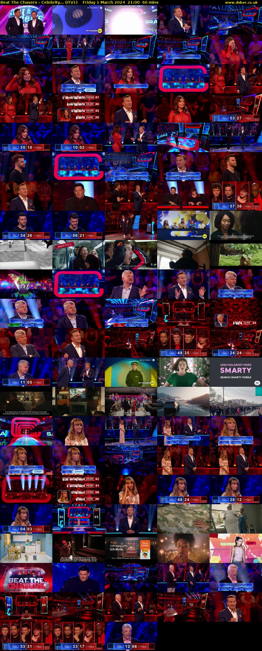 Beat The Chasers - Celebrity... (ITV1) Friday 1 March 2024 21:00 - 22:00