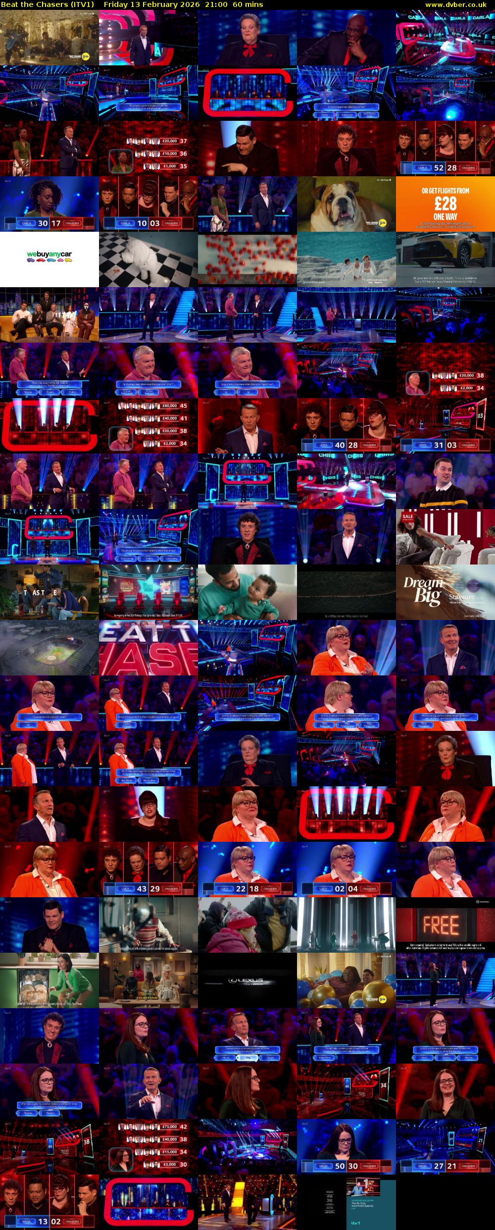 Beat The Chasers (ITV1) Friday 13 February 2026 21:00 - 22:00
