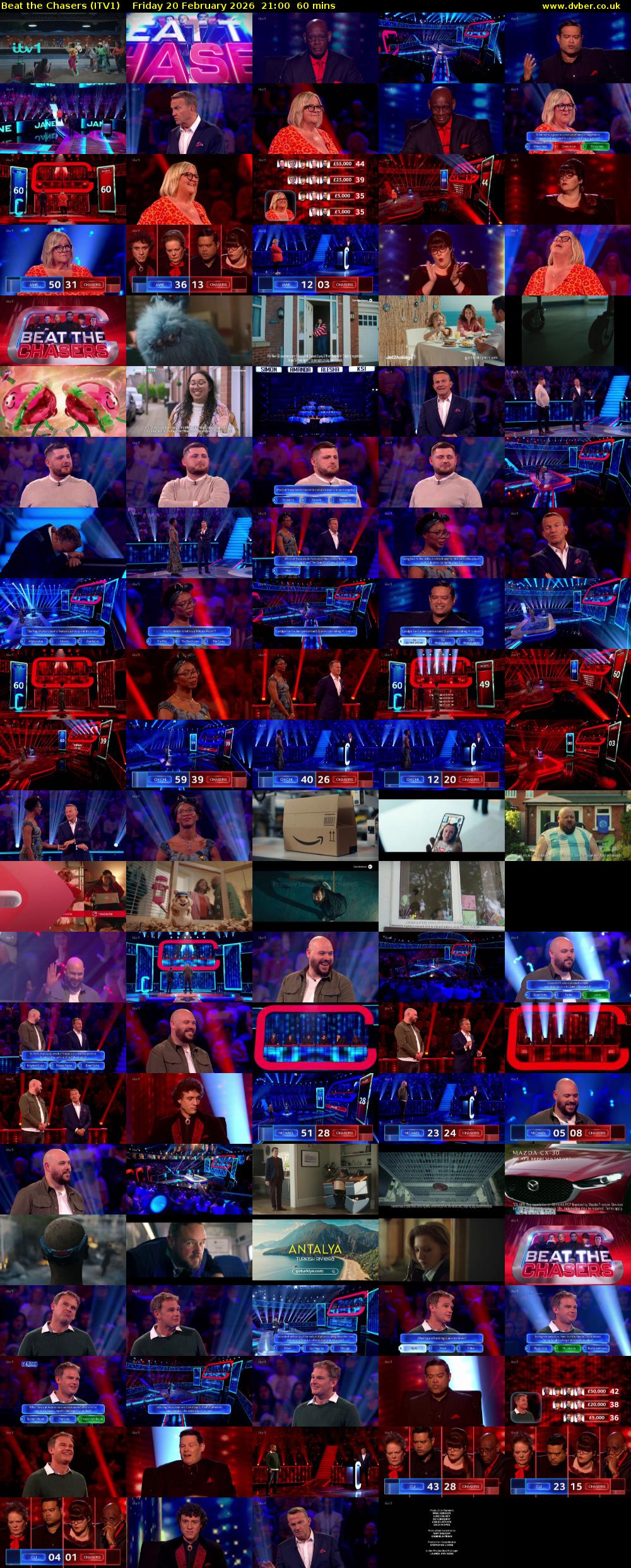 Beat The Chasers (ITV1) Friday 20 February 2026 21:00 - 22:00