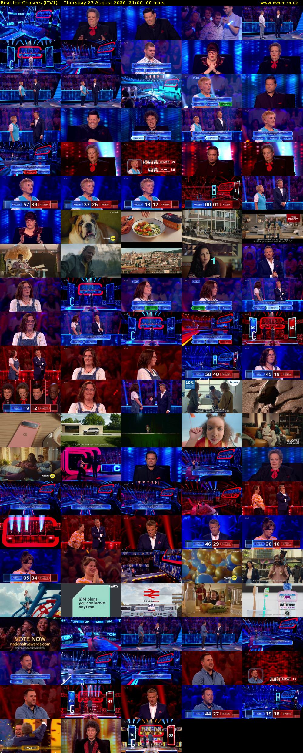 Beat The Chasers (ITV1) Thursday 27 August 2026 21:00 - 22:00