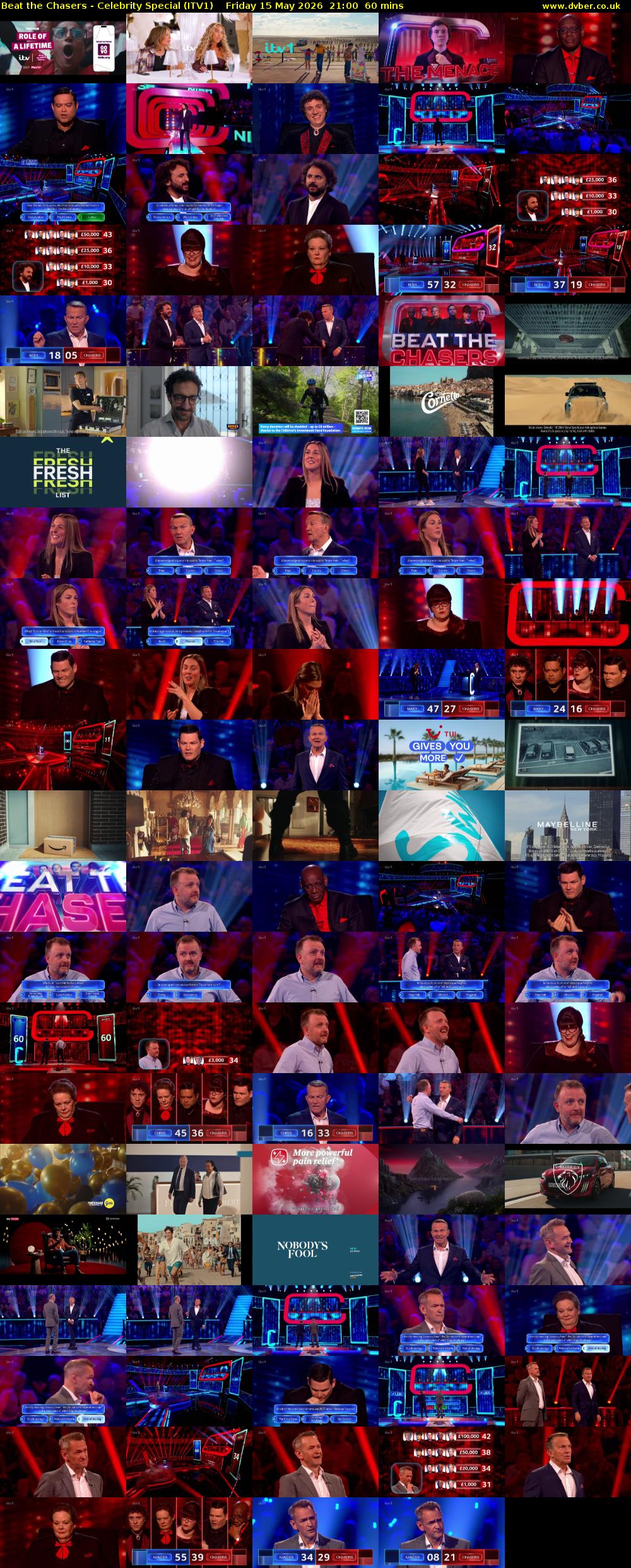 Beat the Chasers - Celebrity Special (ITV1) Friday 15 May 2026 21:00 - 22:00