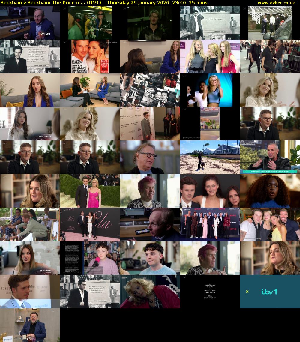 Beckham v Beckham: The Price of... (ITV1) Thursday 29 January 2026 23:40 - 00:05