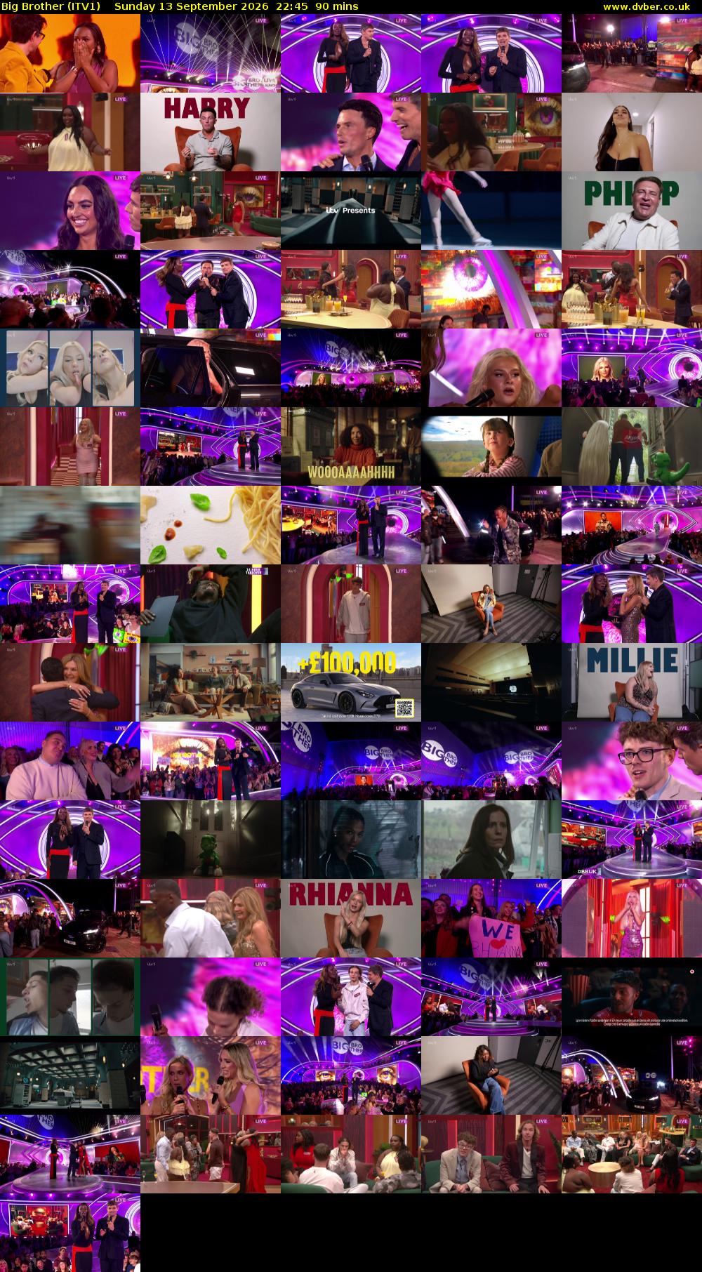 Big Brother (ITV1) Sunday 13 September 2026 22:45 - 00:15
