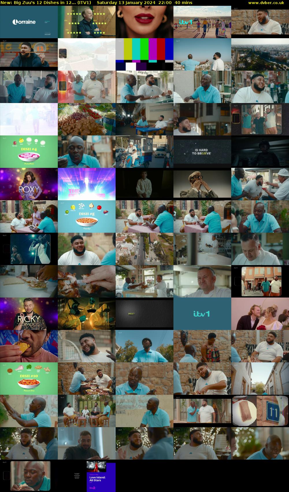 Big Zuu's 12 Dishes in 12... (ITV1) Saturday 13 January 2024 22:00 - 22:40