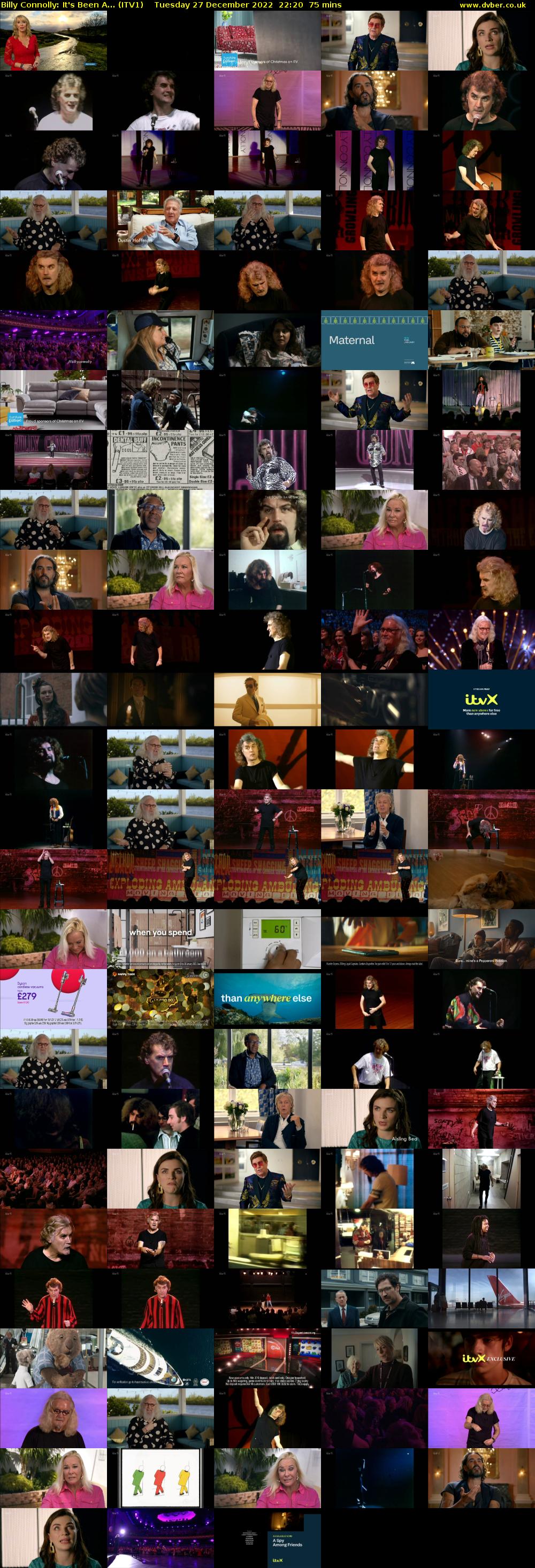 Billy Connolly: It's Been A... (ITV1) Tuesday 27 December 2022 22:20 - 23:35