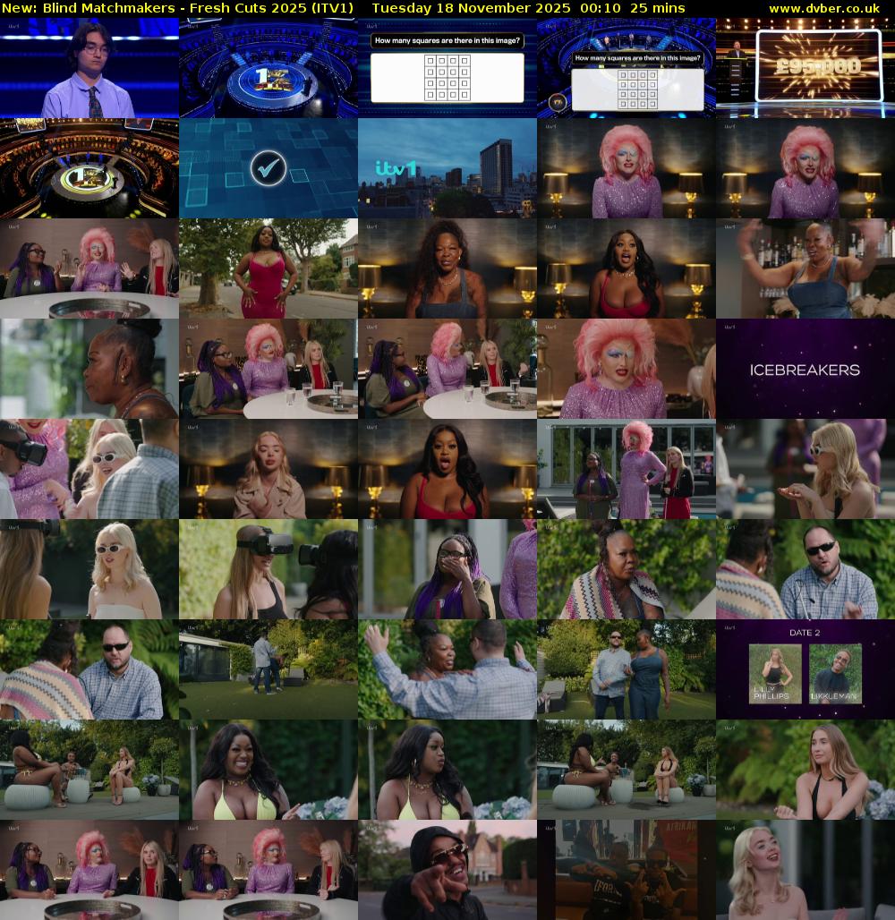 Blind Matchmakers - Fresh Cuts 2025 (ITV1) Tuesday 18 November 2025 00:10 - 00:35