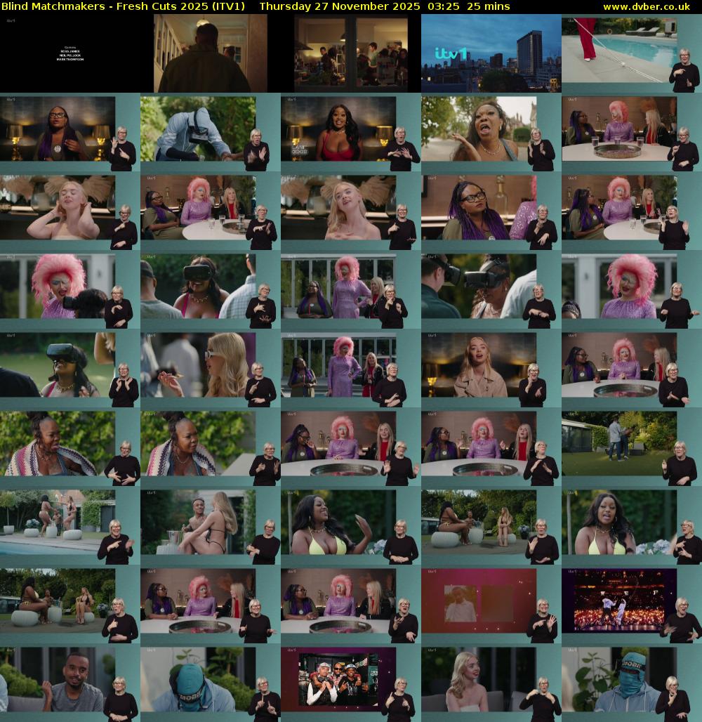 Blind Matchmakers - Fresh Cuts 2025 (ITV1) Thursday 27 November 2025 03:25 - 03:50