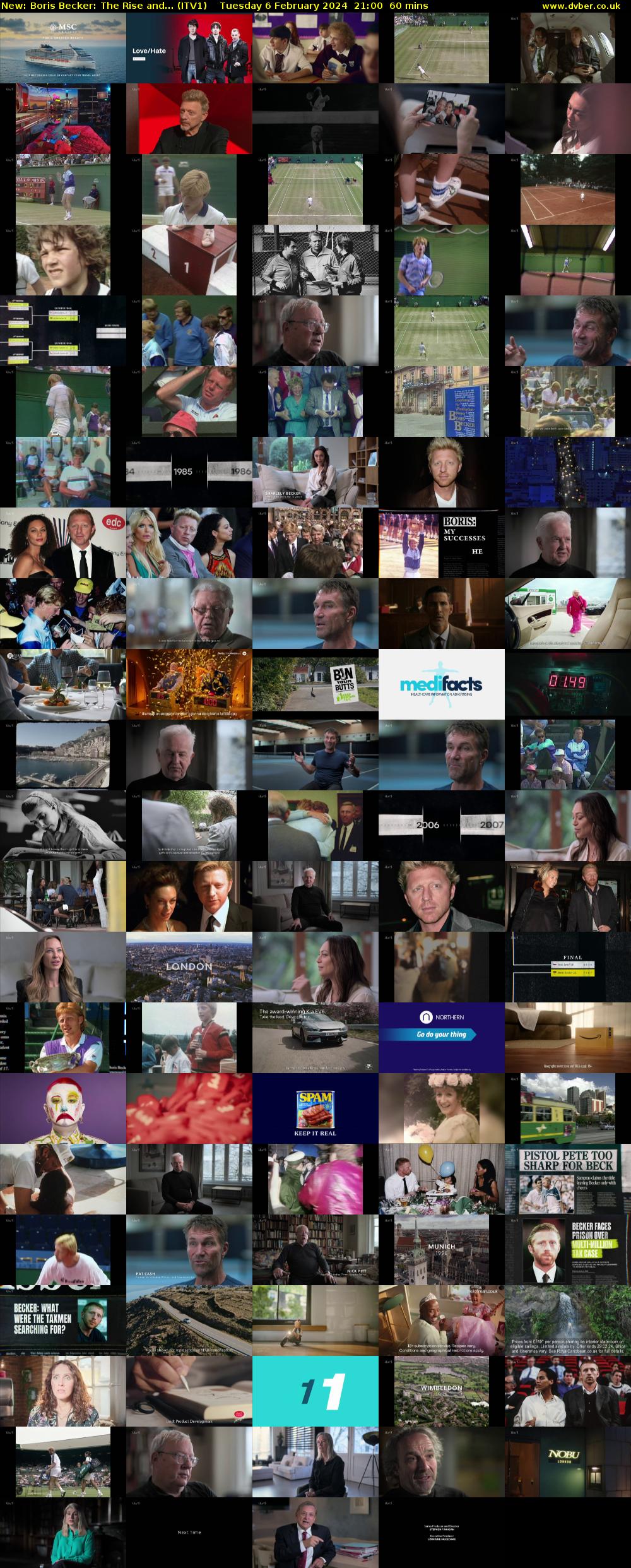 Boris Becker: The Rise and... (ITV1) Tuesday 6 February 2024 21:00 - 22:00