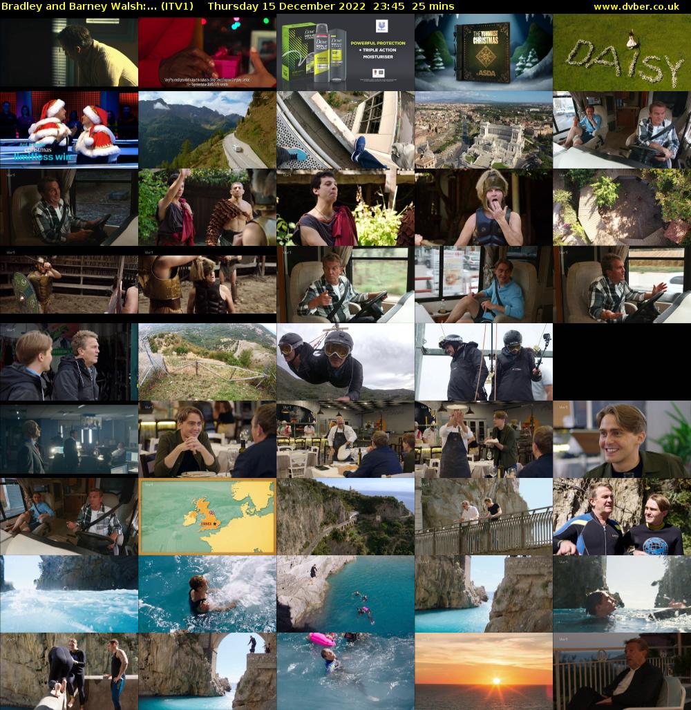 Bradley and Barney Walsh:... (ITV1) Thursday 15 December 2022 23:45 - 00:10