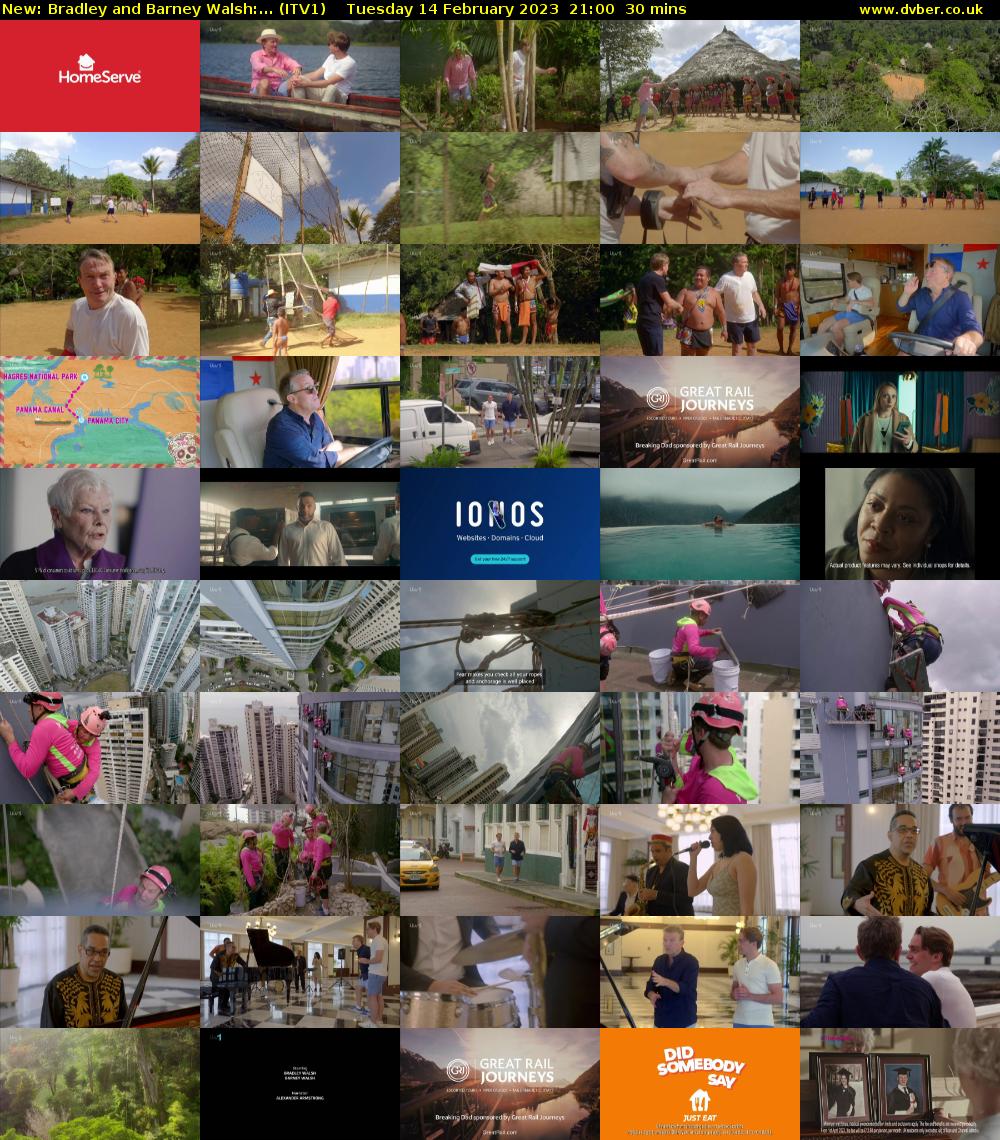 Bradley and Barney Walsh:... (ITV1) Tuesday 14 February 2023 21:00 - 21:30