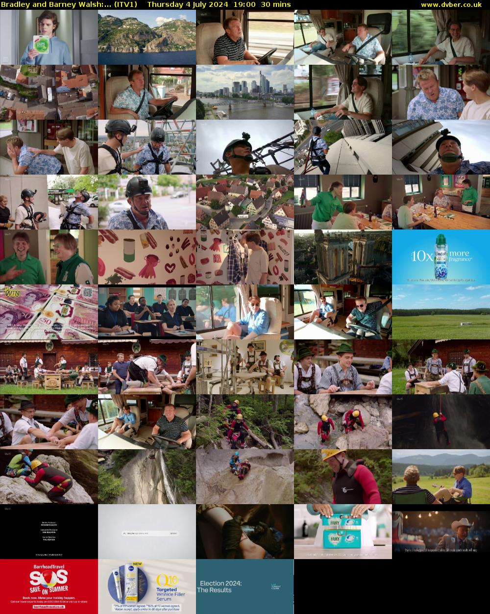 Bradley and Barney Walsh:... (ITV1) Thursday 4 July 2024 19:00 - 19:30