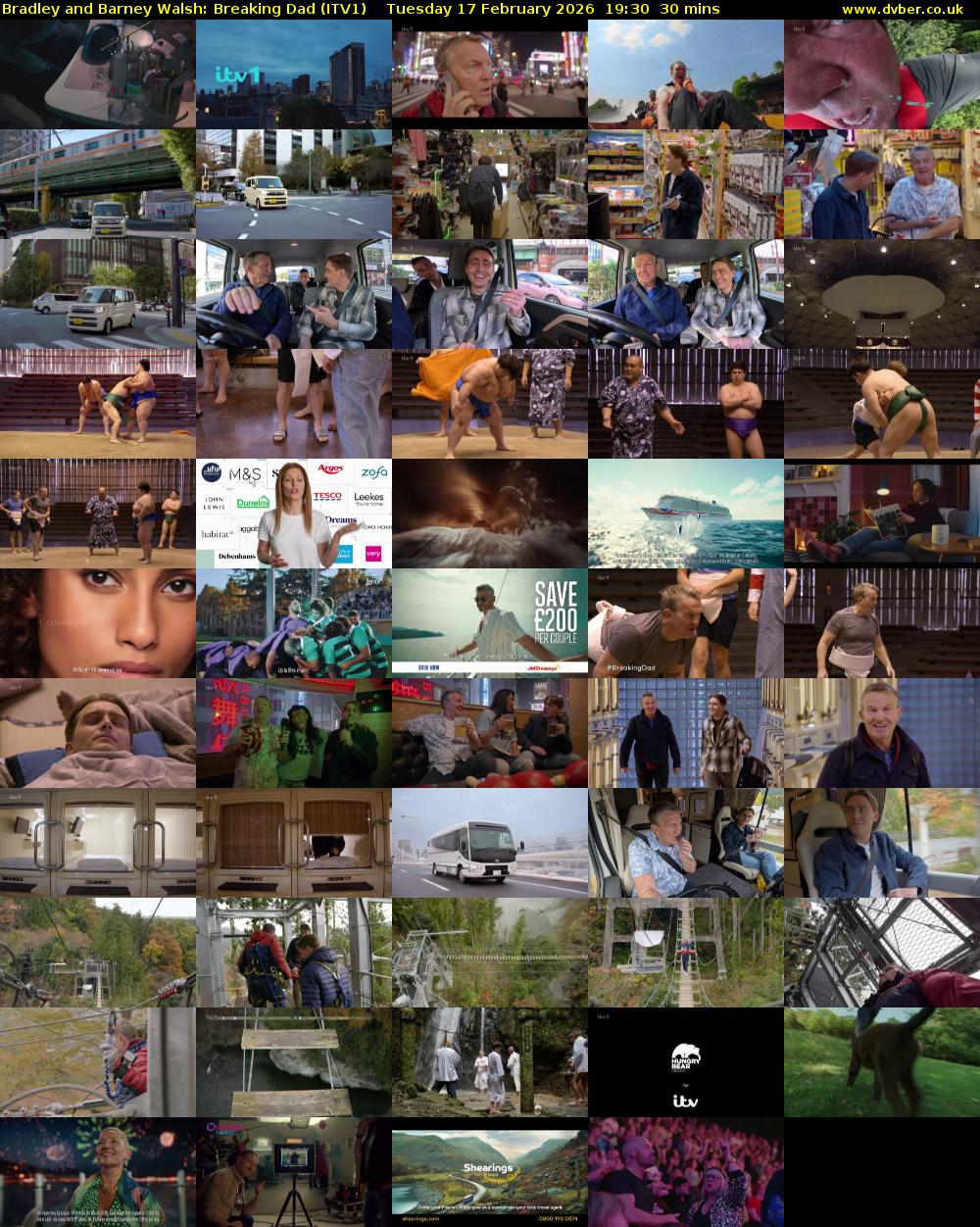 Bradley and Barney Walsh: Breaking Dad (ITV1) Tuesday 17 February 2026 19:30 - 20:00