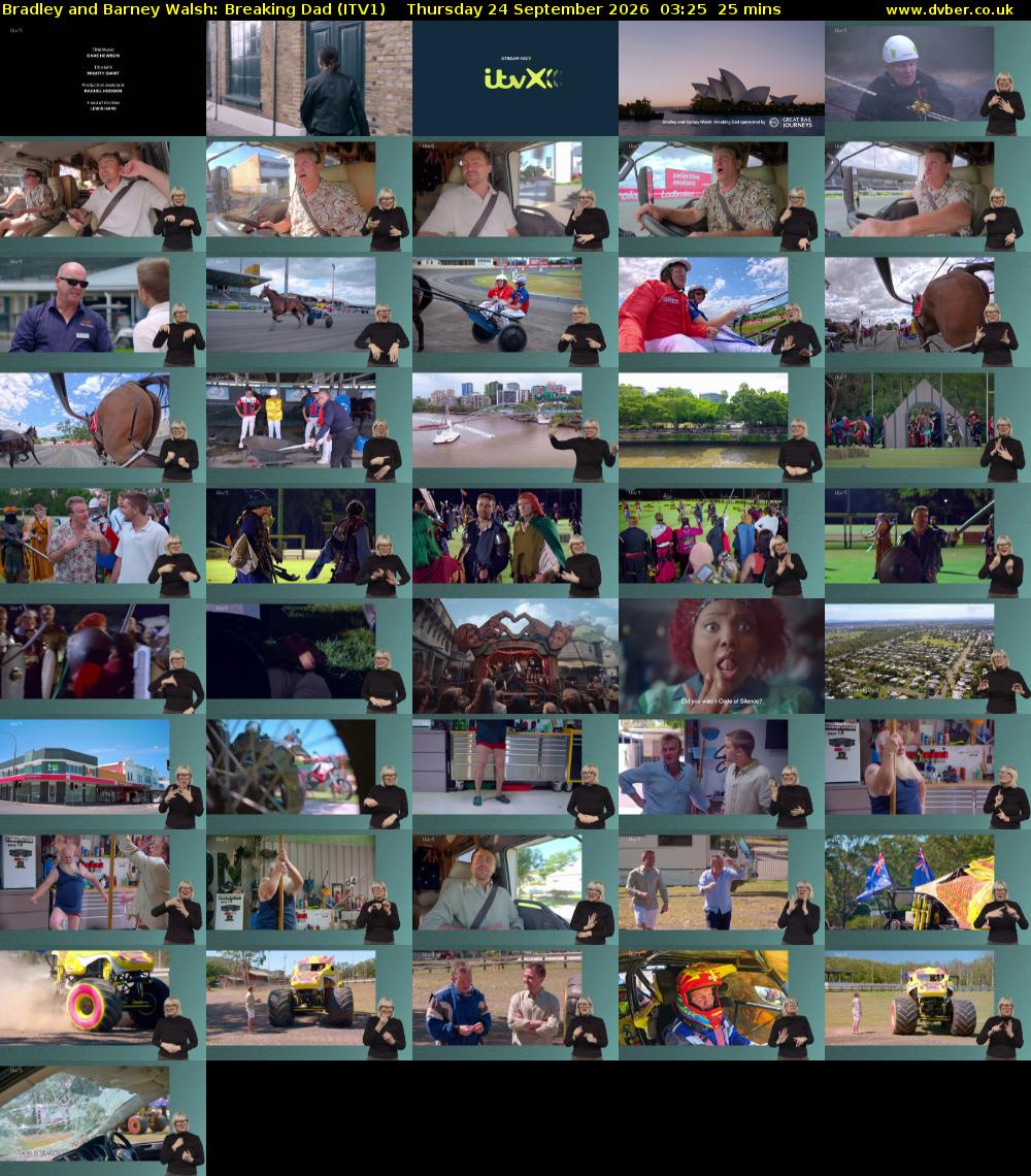 Bradley and Barney Walsh: Breaking Dad (ITV1) Thursday 24 September 2026 03:25 - 03:50