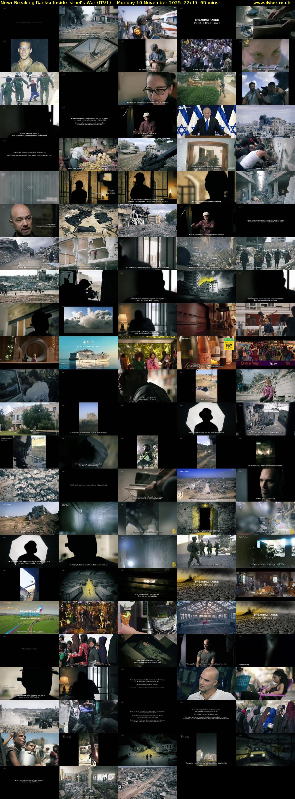 Breaking Ranks: Inside Israel's War (ITV1) Monday 10 November 2025 22:45 - 23:50