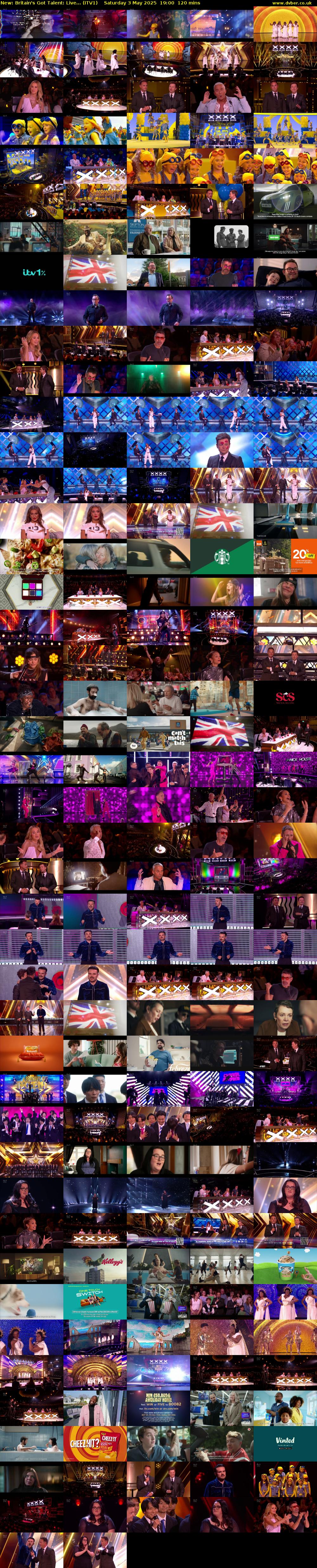 Britain's Got Talent: Live... (ITV1) Saturday 3 May 2025 19:00 - 21:00