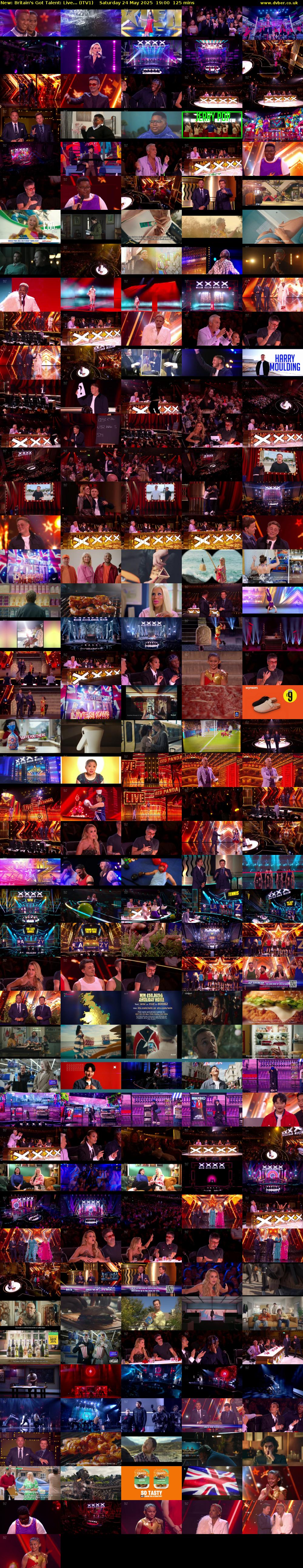 Britain's Got Talent: Live... (ITV1) Saturday 24 May 2025 19:00 - 21:05