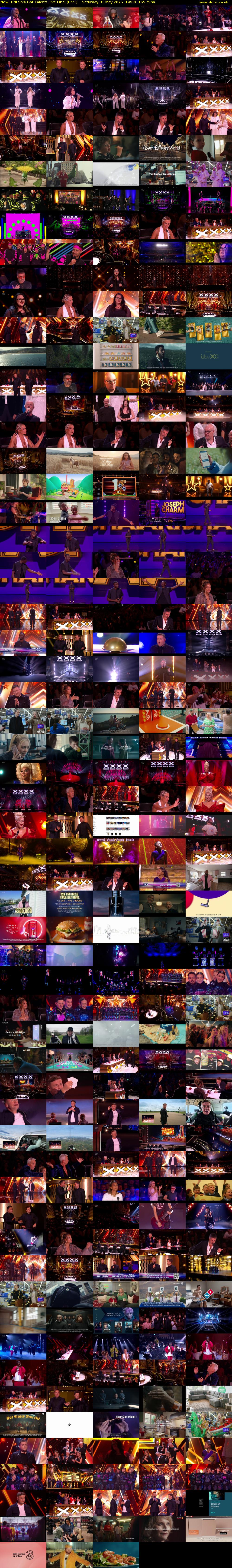 Britain's Got Talent: Live Final (ITV1) Saturday 31 May 2025 19:00 - 21:45
