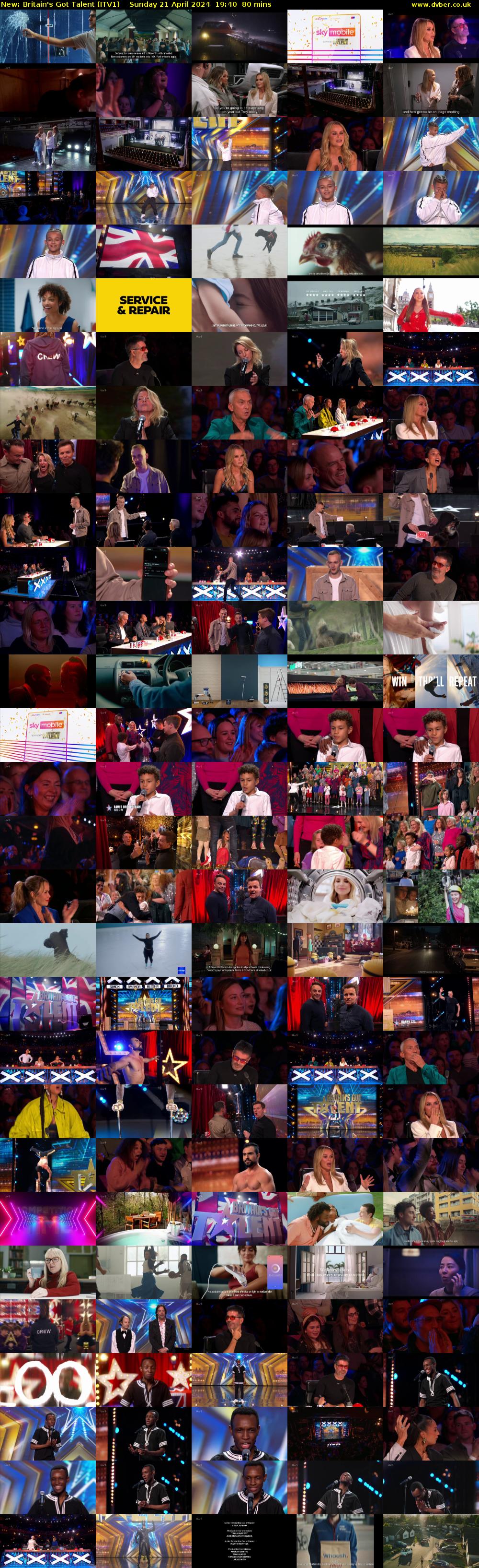 Britain's Got Talent (ITV1) Sunday 21 April 2024 19:40 - 21:00