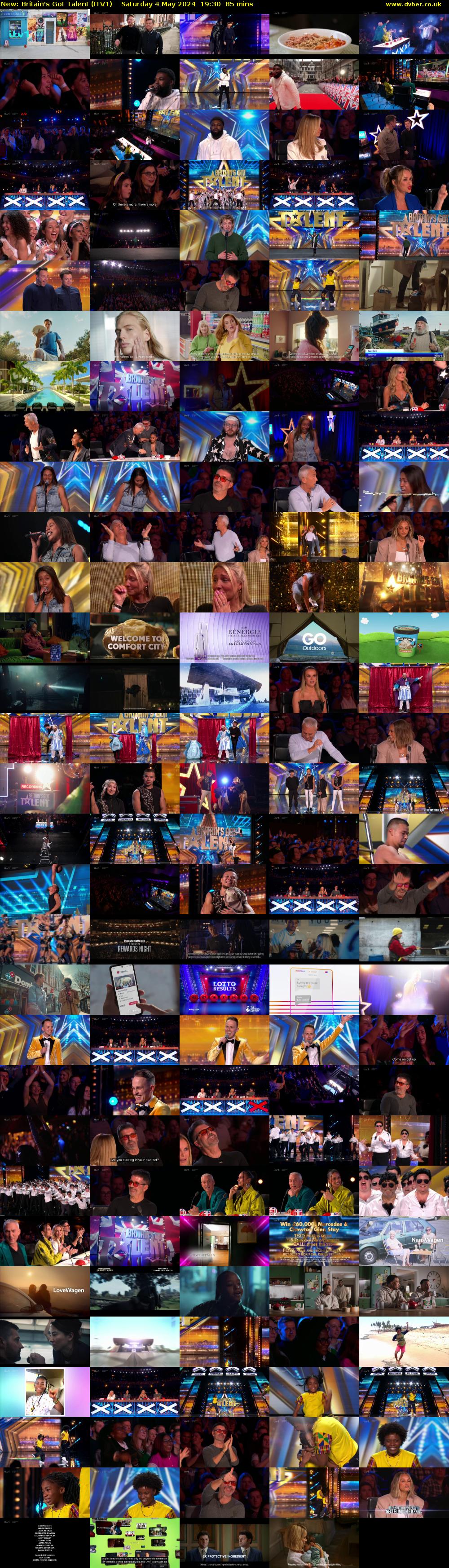 Britain's Got Talent (ITV1) Saturday 4 May 2024 19:30 - 20:55