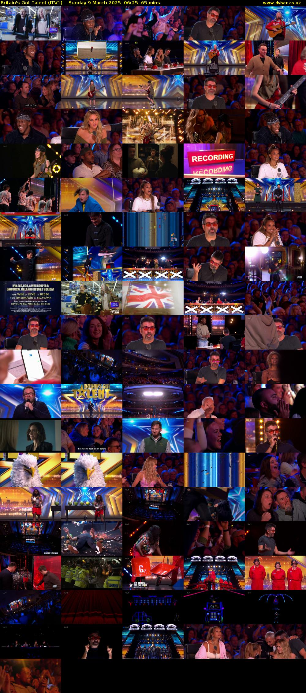 Britain's Got Talent (ITV1) Sunday 9 March 2025 06:25 - 07:30