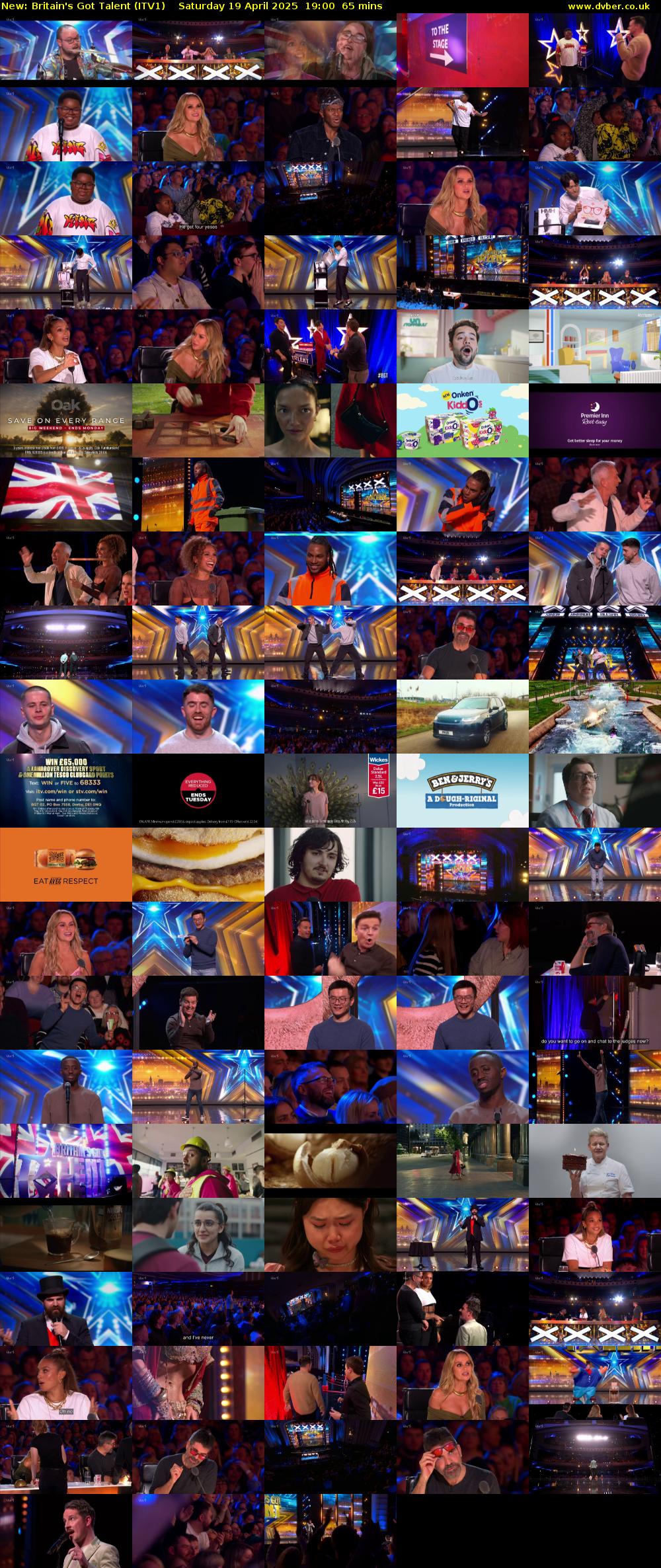 Britain's Got Talent (ITV1) Saturday 19 April 2025 19:00 - 20:05