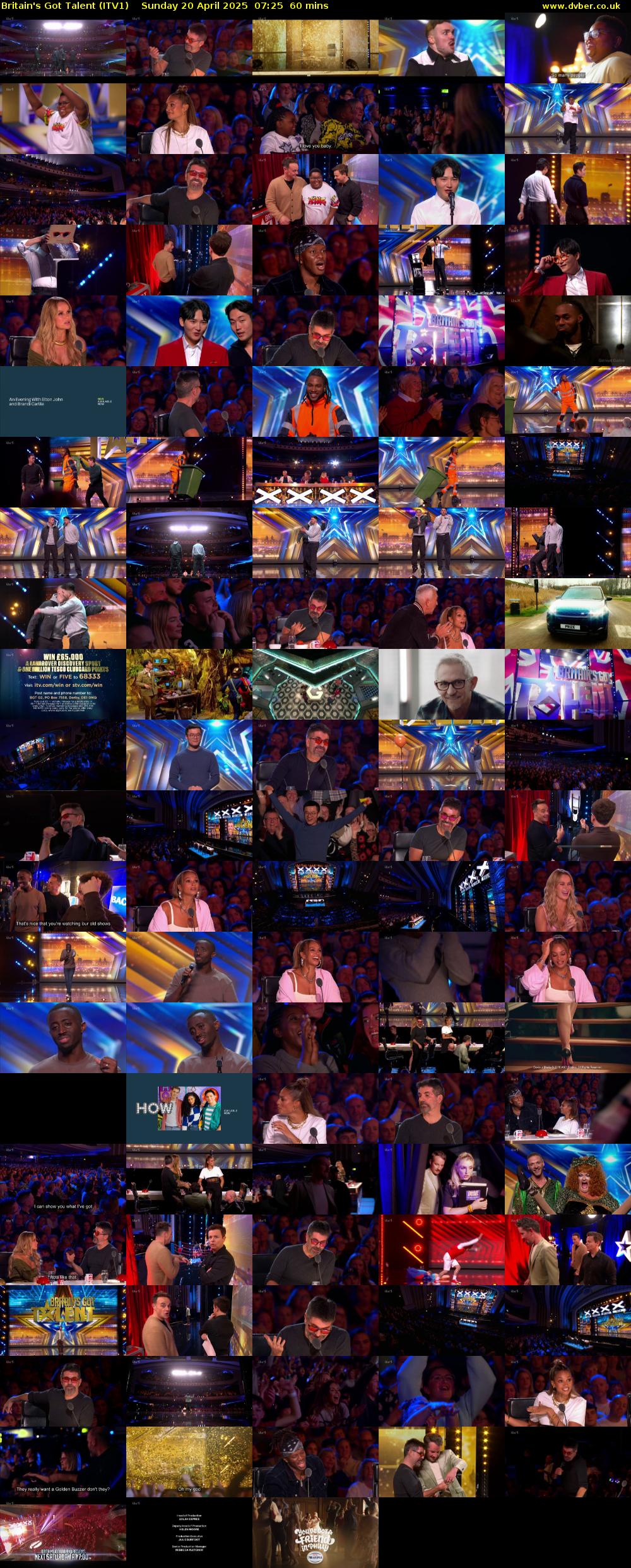 Britain's Got Talent (ITV1) Sunday 20 April 2025 07:25 - 08:25