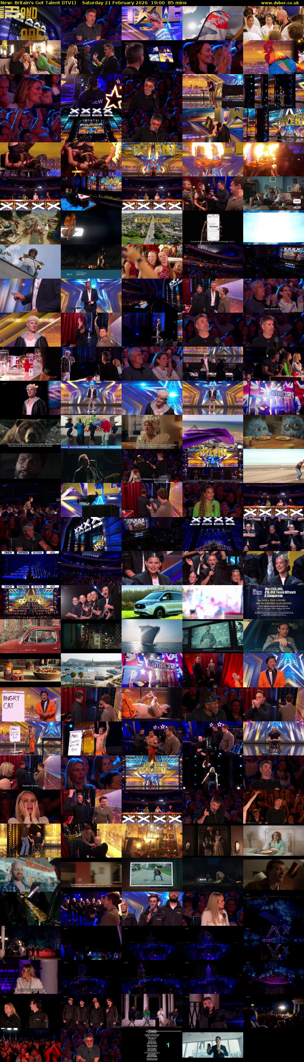 Britain's Got Talent (ITV1) Saturday 21 February 2026 19:00 - 20:25
