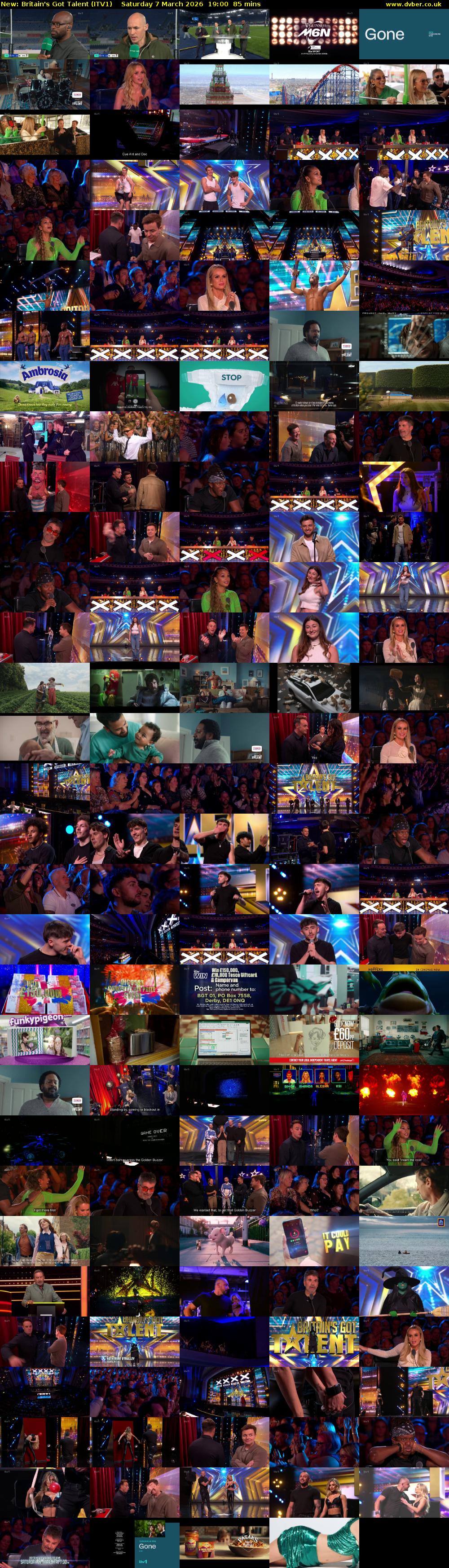 Britain's Got Talent (ITV1) Saturday 7 March 2026 19:00 - 20:25