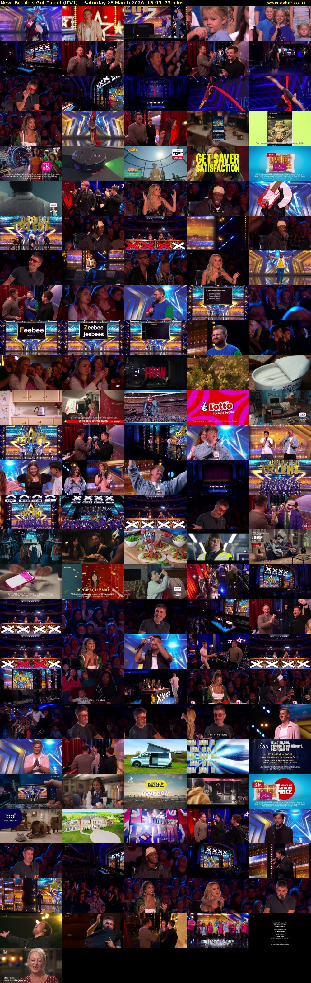 Britain's Got Talent (ITV1) Saturday 28 March 2026 18:45 - 20:00