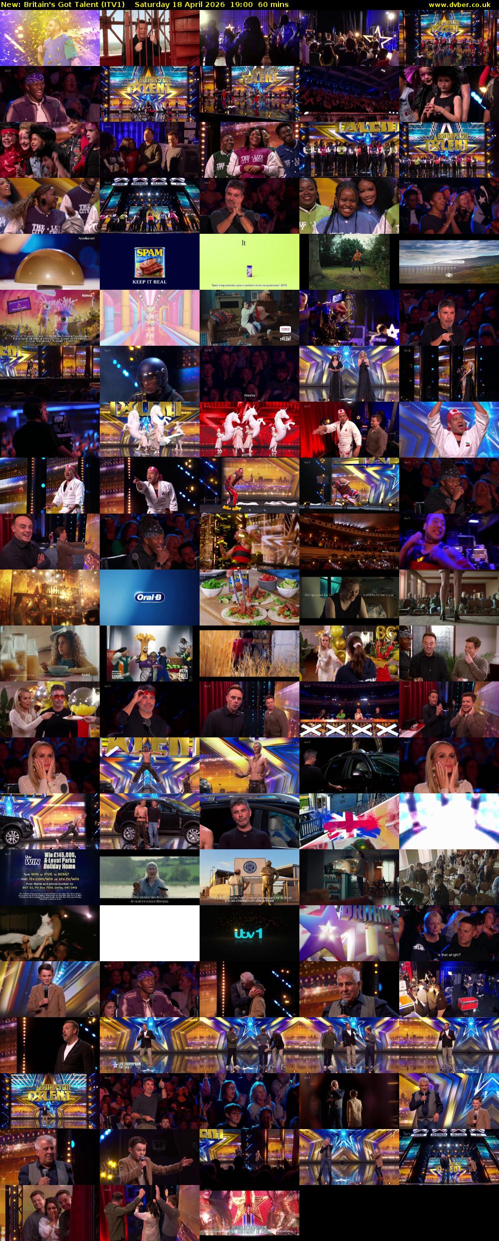 Britain's Got Talent (ITV1) Saturday 18 April 2026 19:00 - 20:00