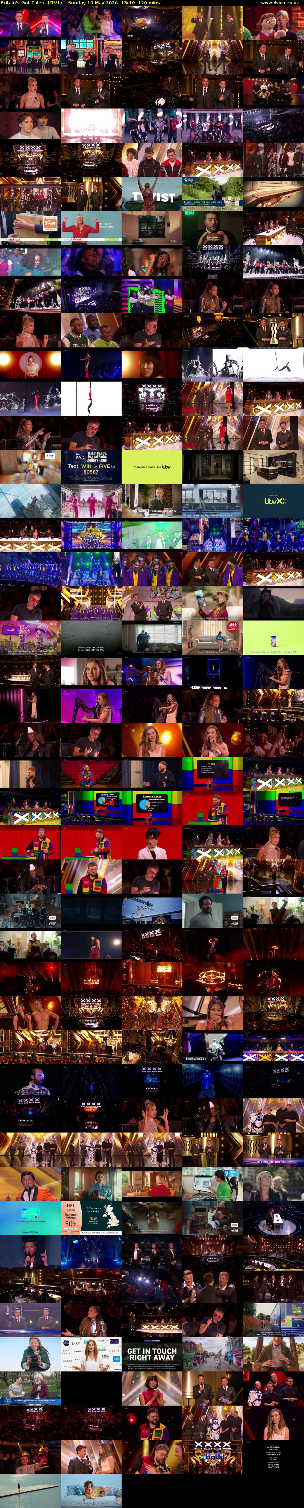 Britain's Got Talent (ITV1) Sunday 10 May 2026 13:10 - 15:10
