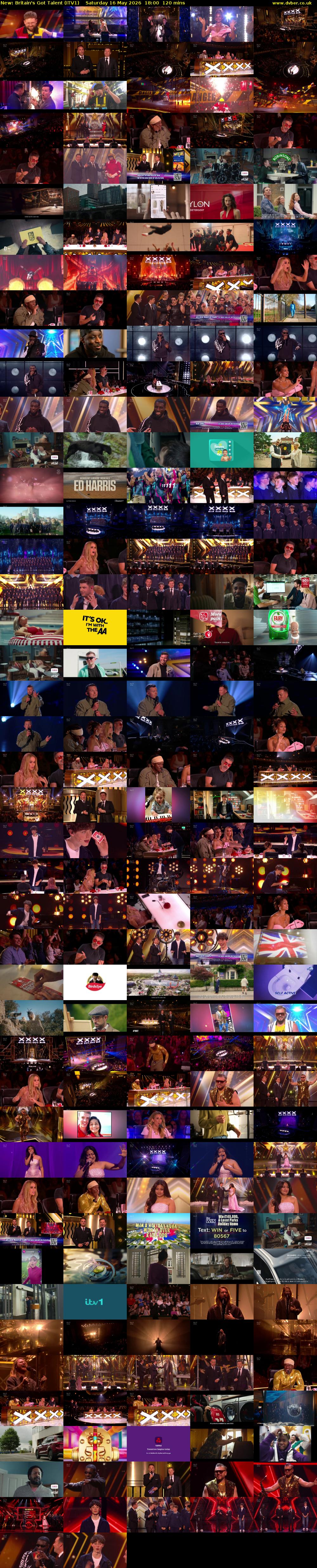 Britain's Got Talent (ITV1) Saturday 16 May 2026 18:00 - 20:00