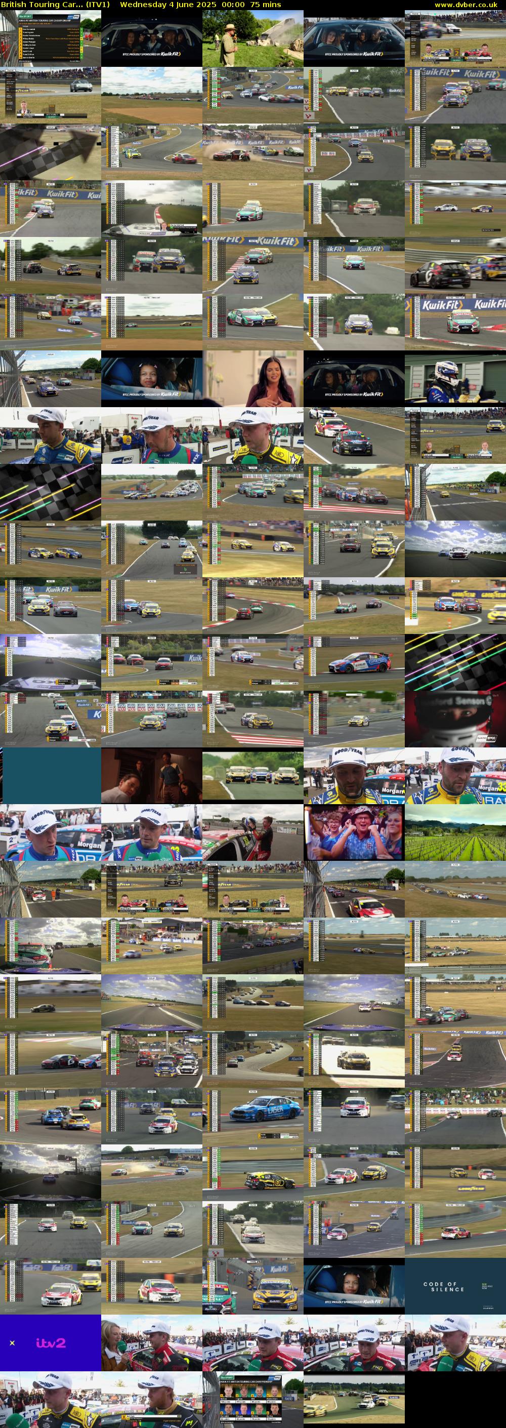 British Touring Car... (ITV1) Wednesday 4 June 2025 00:00 - 01:15