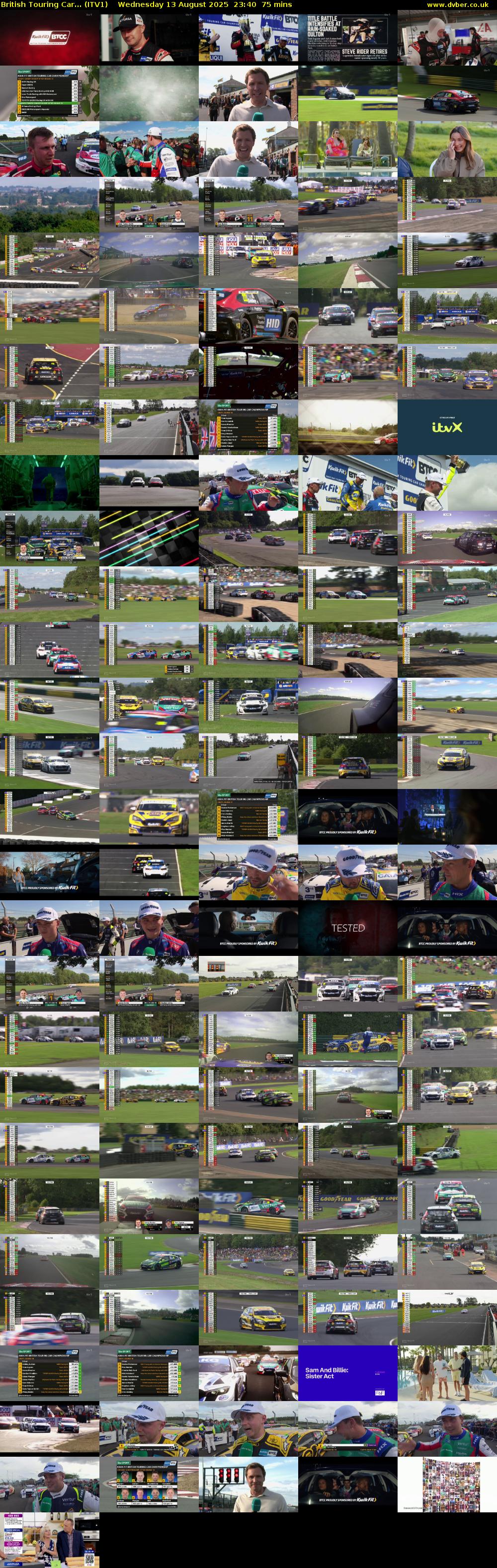 British Touring Car... (ITV1) Wednesday 13 August 2025 23:40 - 00:55