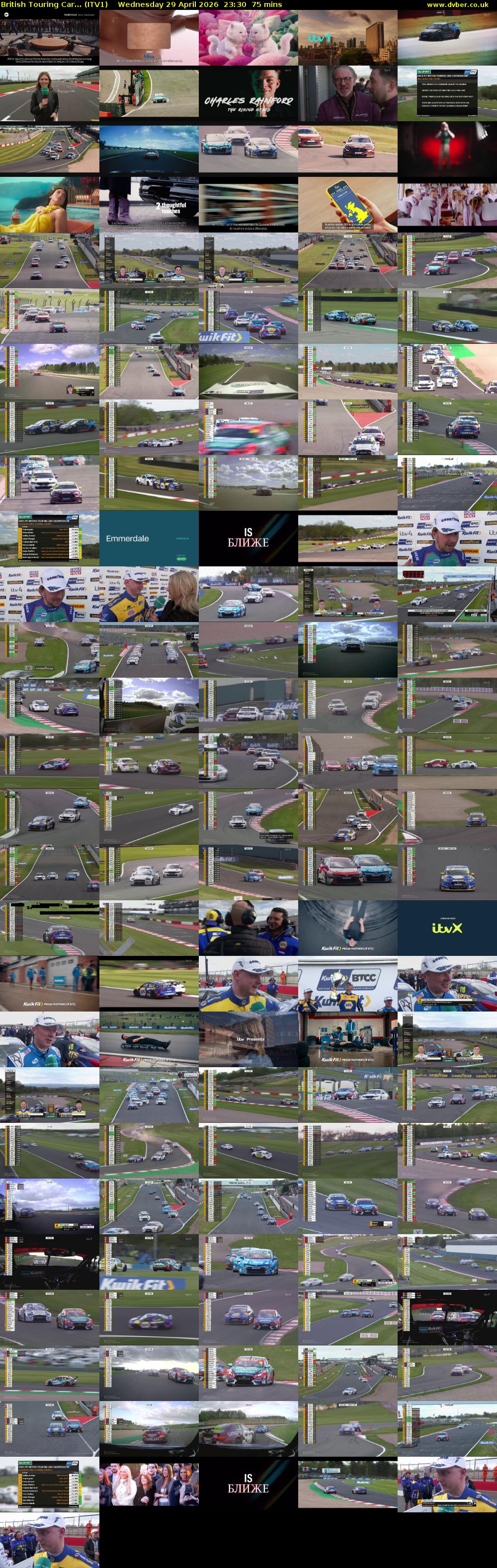 British Touring Car... (ITV1) Wednesday 29 April 2026 23:30 - 00:45