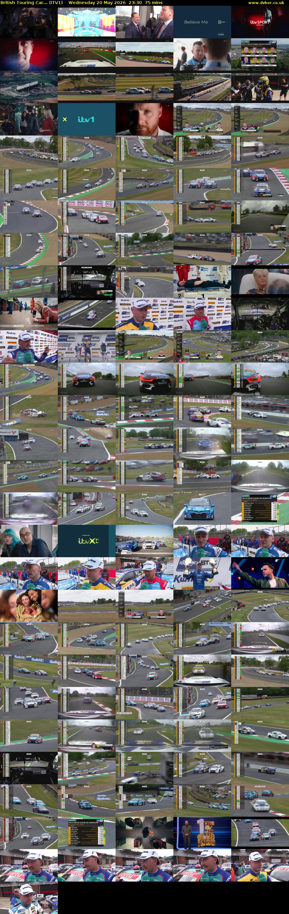 British Touring Car... (ITV1) Wednesday 20 May 2026 23:30 - 00:45