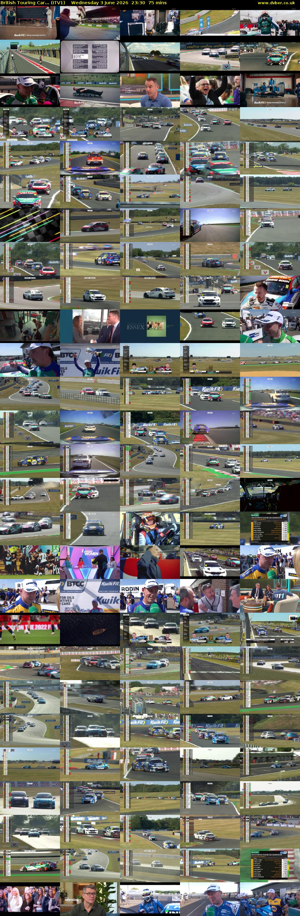 British Touring Car... (ITV1) Wednesday 3 June 2026 23:30 - 00:45