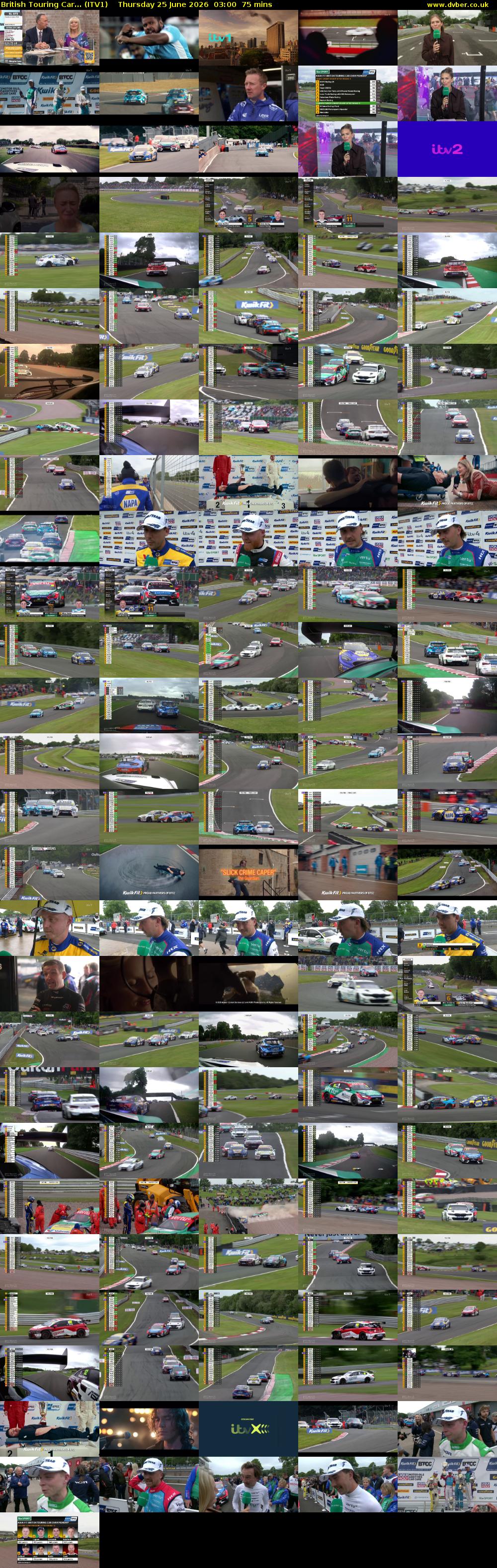 British Touring Car... (ITV1) Thursday 25 June 2026 03:00 - 04:15