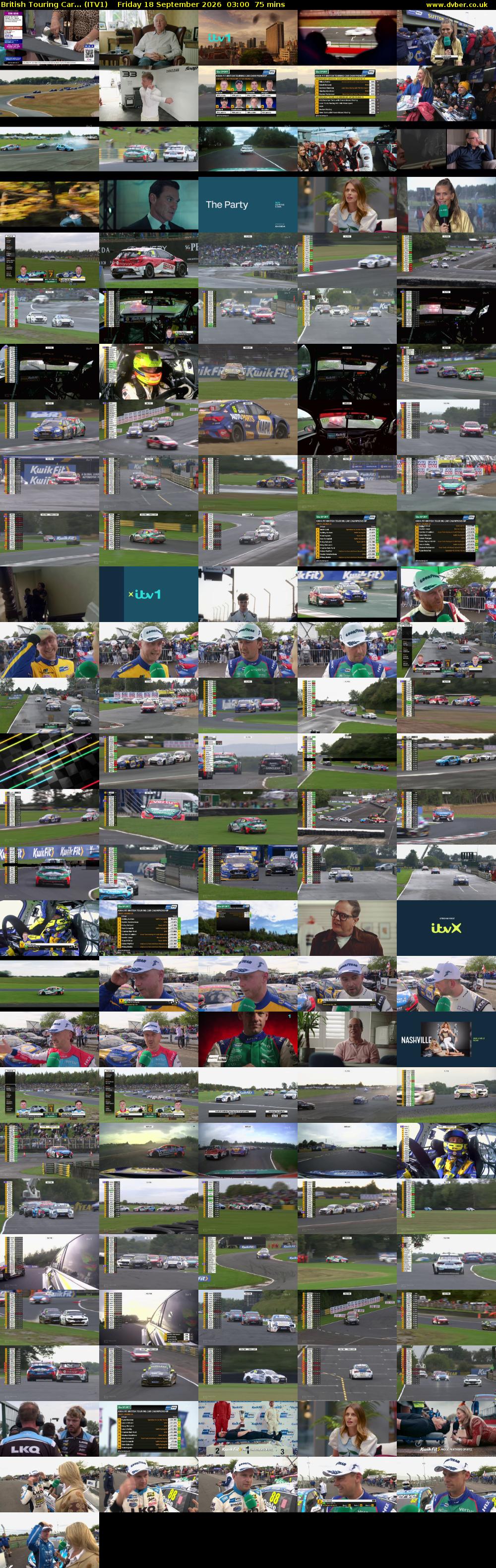 British Touring Car... (ITV1) Friday 18 September 2026 03:00 - 04:15
