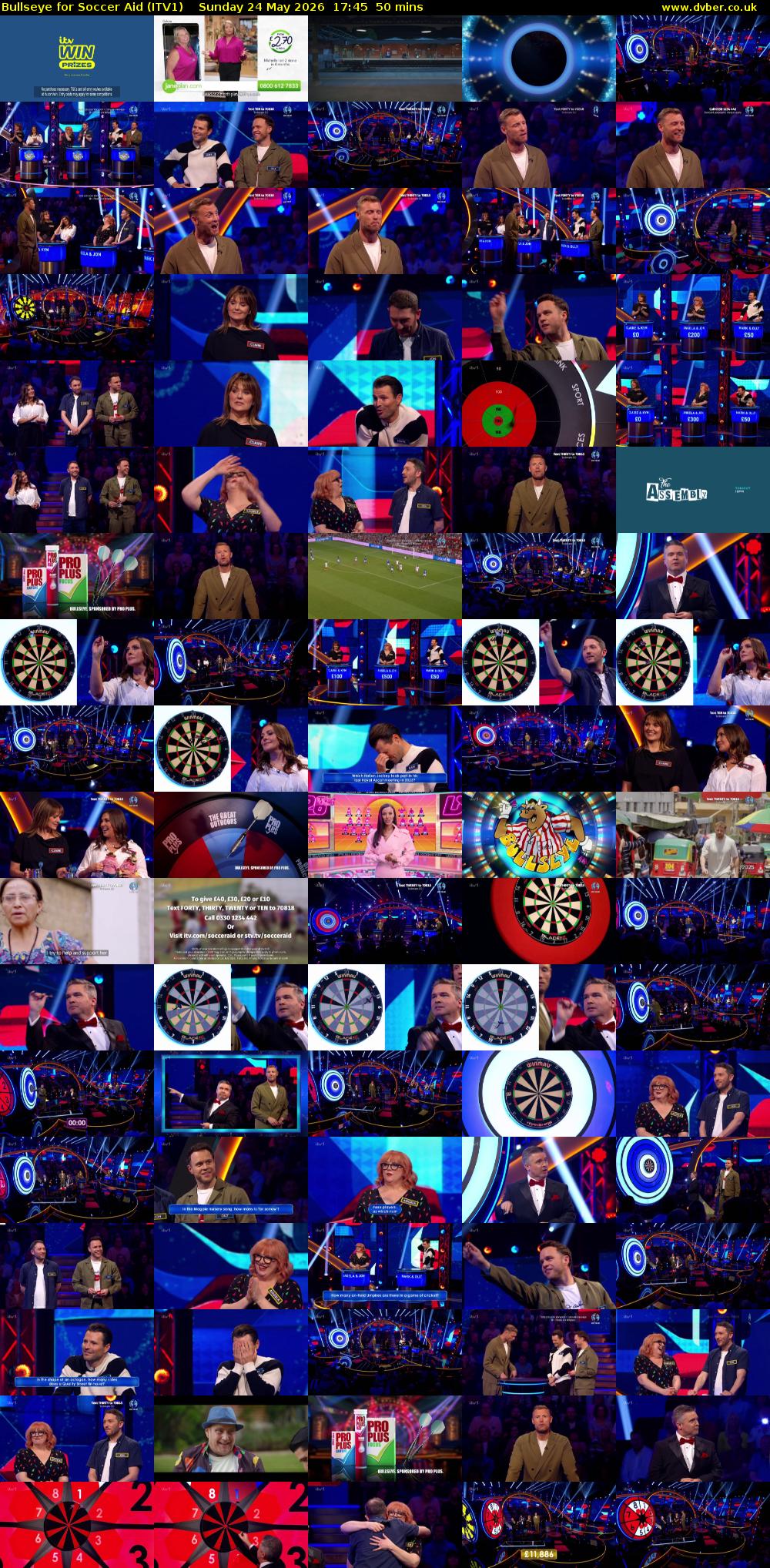 Bullseye for Soccer Aid (ITV1) Sunday 24 May 2026 17:45 - 18:35
